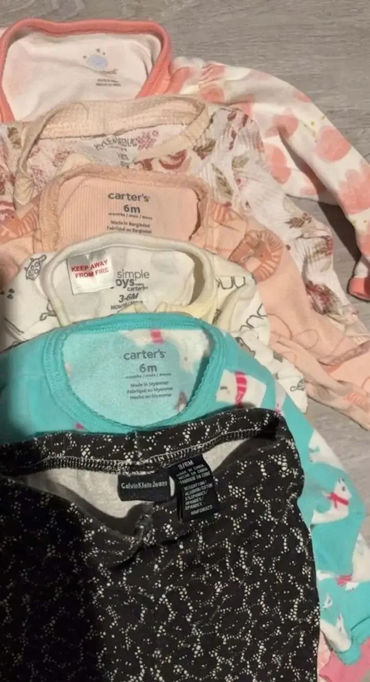 Baby Girl 3-6M 6M Clothes Lot Carter’s Simple Joys Floral Footed Sleepers 6 Pc